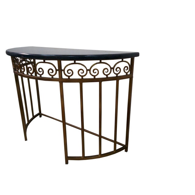 Half Round Metal Console Table With Marble Top Chairish
