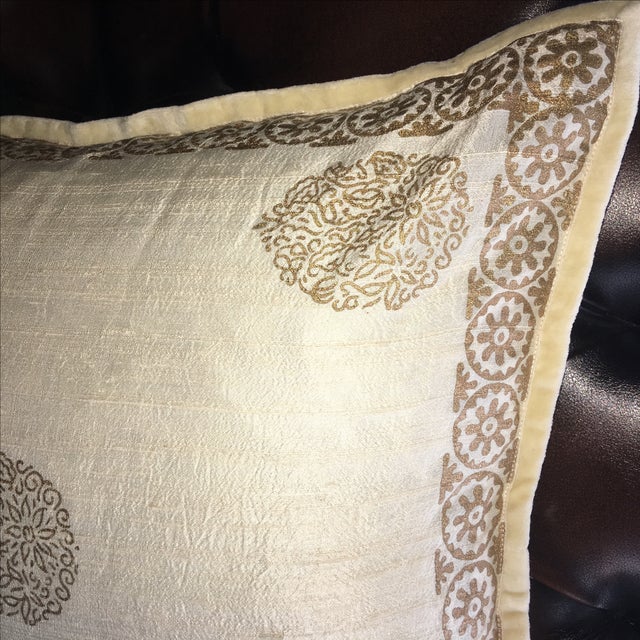 Luxury Raw Silk Block Print Decorative Pillow Chairish