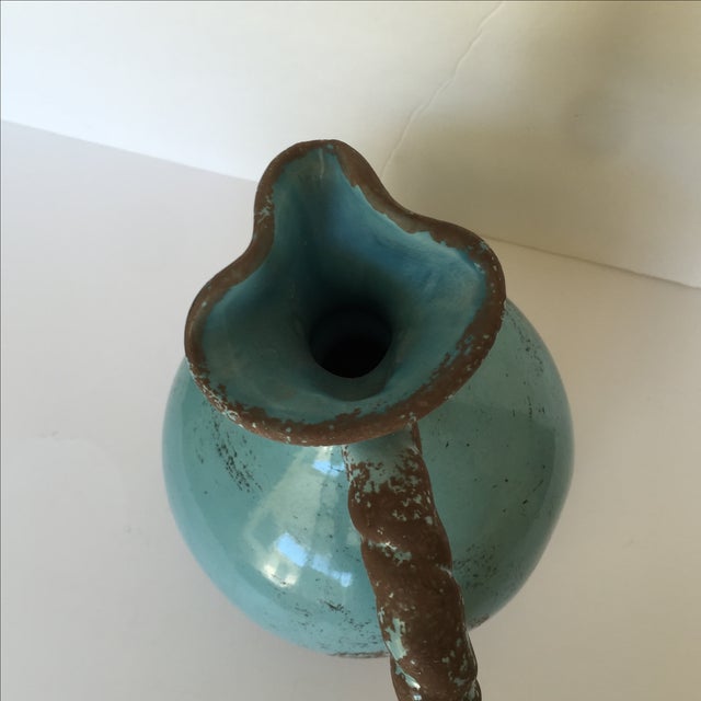 Italian Aqua Blue Pitcher Vase Chairish