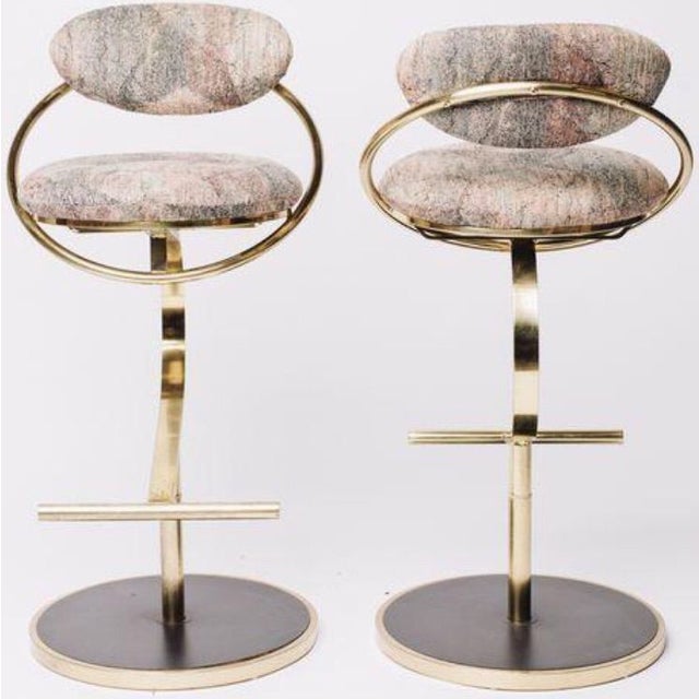 Vintage 70s Brass Bar Stools A Pair Chairish