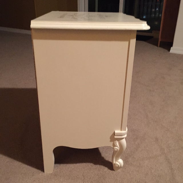 Vintage French Provincial White & Gray Nightstand Chairish