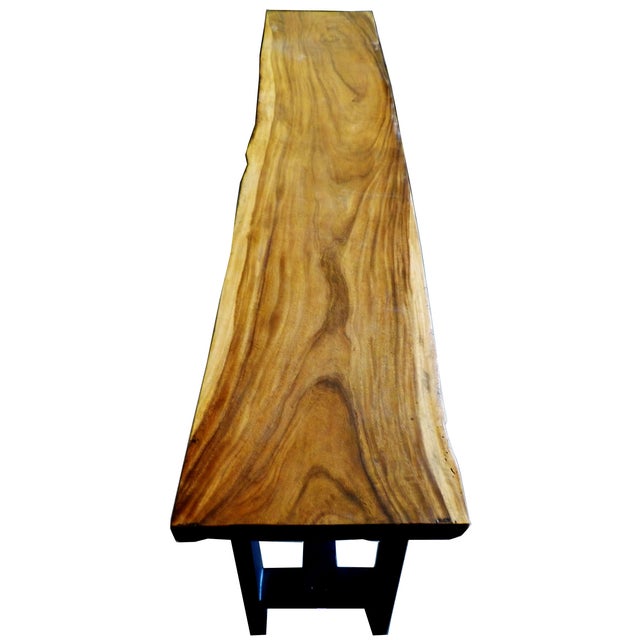 MCM Minimalist Wood Tree Trunk Grand Console Table Chairish