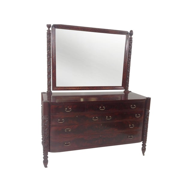 Antique Empire Mahogany Dresser With Mirror Chairish