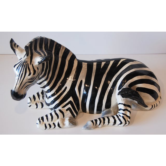 Large Ceramic Zebra Chairish