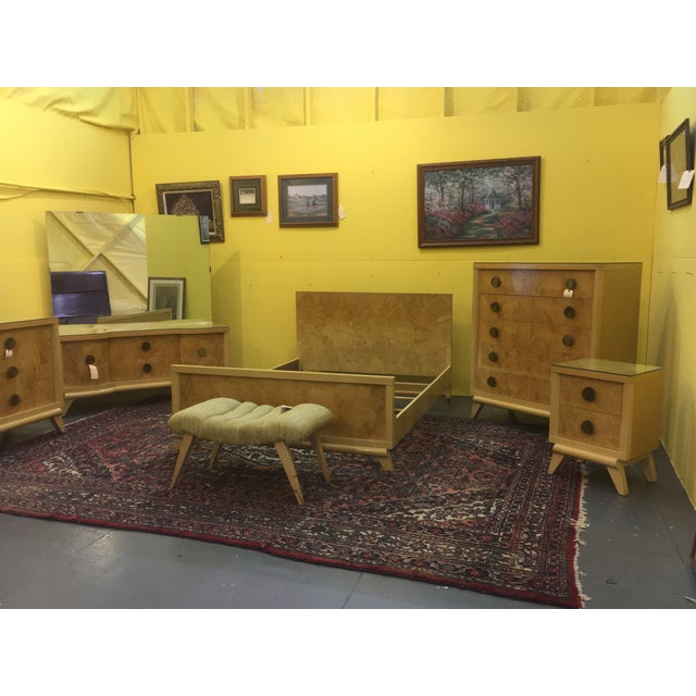 MidCentury Blond Wood Vanity with Mirror Chairish