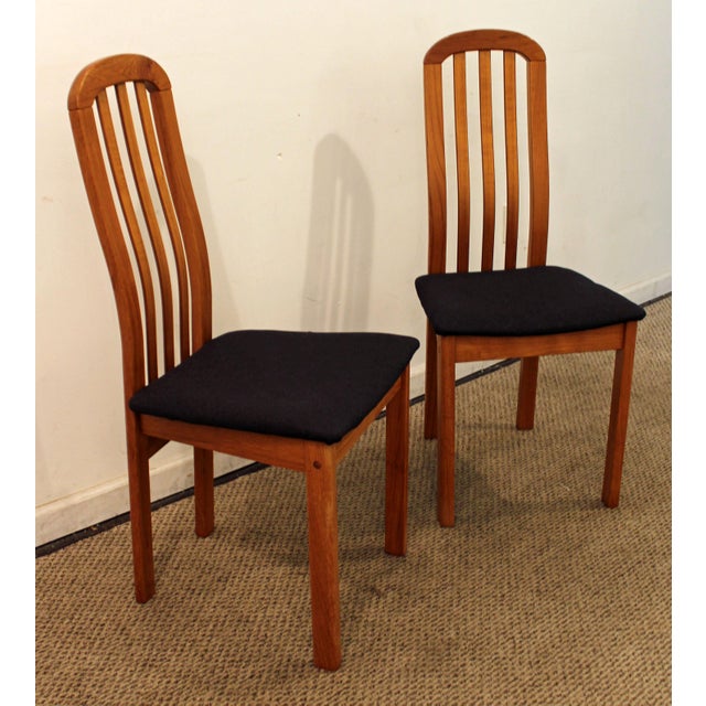 Mid-Century Danish Modern Teak Spindle-Back Side/Dining Chairs - a Pair | Chairish