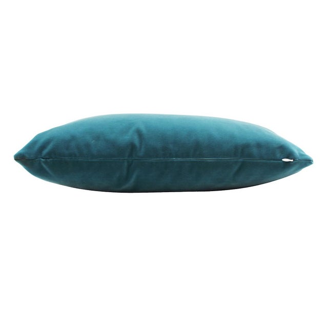 Teal Velvet Lumbar Pillow Chairish