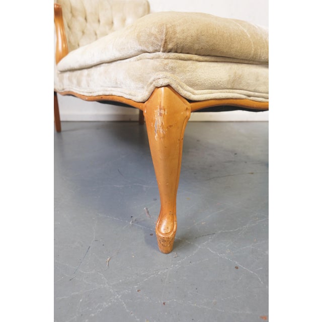 Vintage Crushed Velvet Tufted Chaise Lounger Chairish