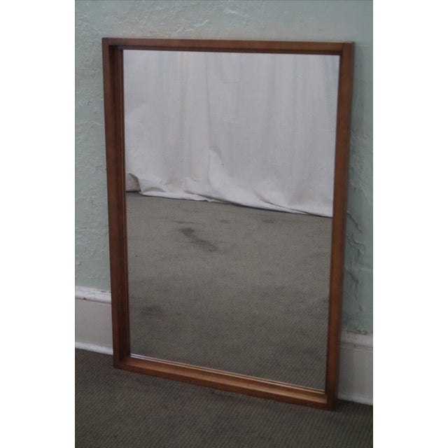 Mid-Century Modern Maple Frame Wall Mirror | Chairish