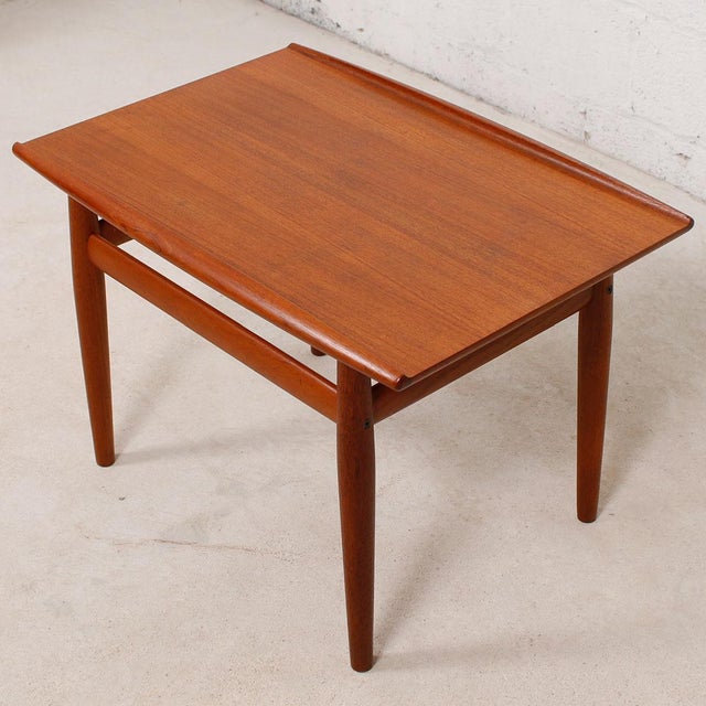 Grete Jalk Teak End Table with Raised Lip Edge Chairish