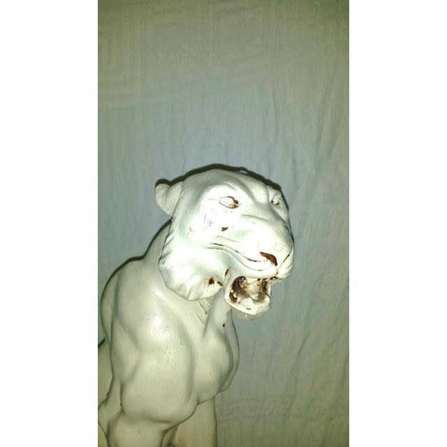 Large White Tiger Sculpture 1930's Chairish