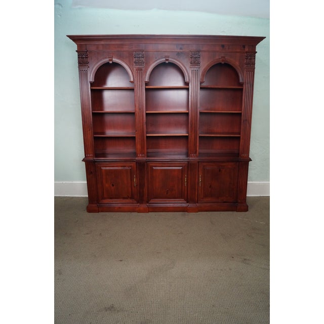 Pulaski Cherry Finish Pine Triple Arch Bookcase Chairish