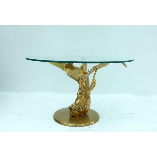 Brass & Glass Koi Fish Coffee Table Chairish