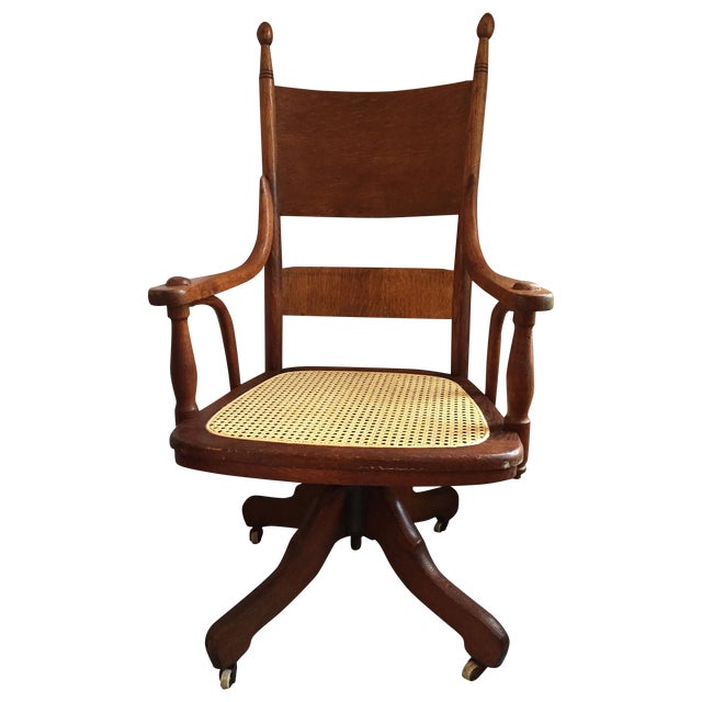 1940s Vintage Cane Office Chair Chairish