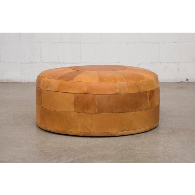 XL Vintage Inspired Caramel Ottoman Chairish