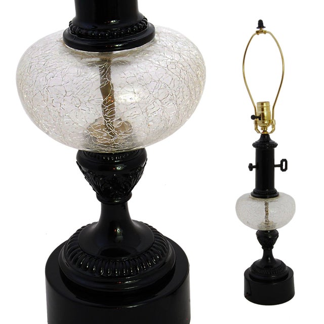 Brass & Crackle Glass Lamp in Luxury Auto Paint Chairish