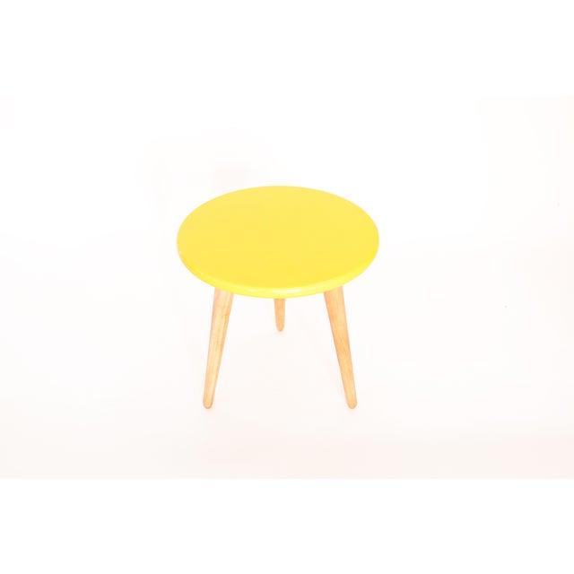 High Lacquer Stool Yellow Chairish