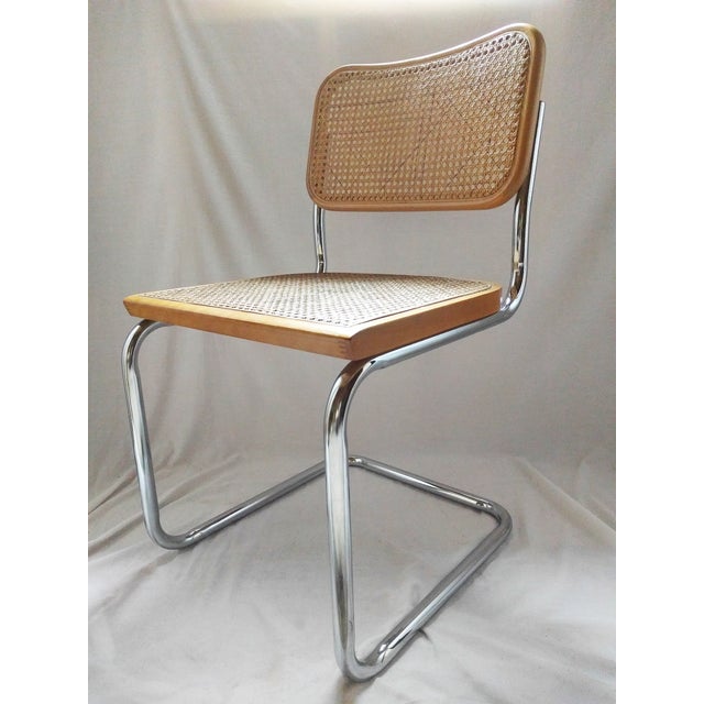 Vintage Marcel Breuer Style Chrome & Cane Chair Chairish