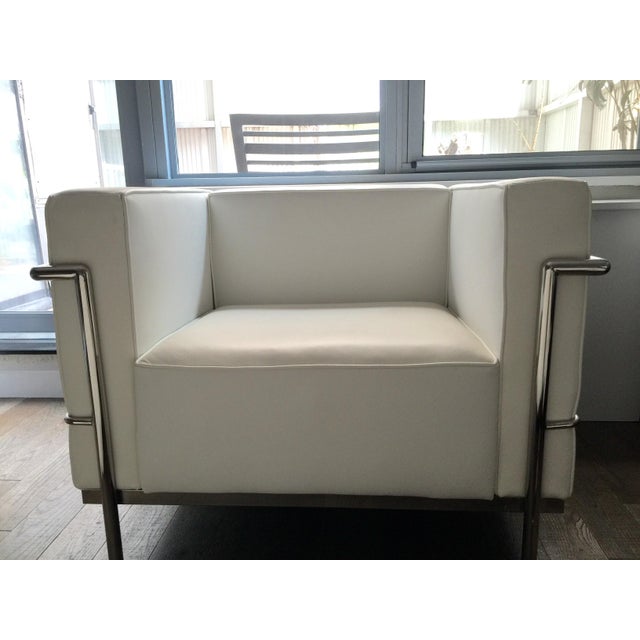 Lexmod Modern White Leather Armchair Chairish