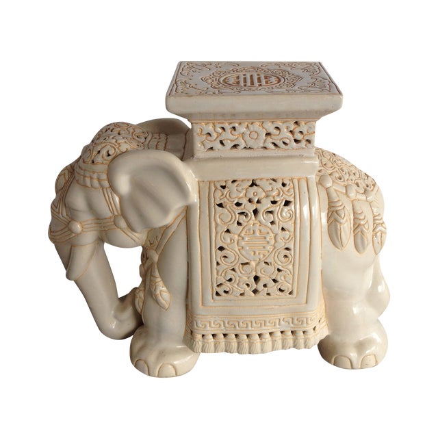 Vintage Ceramic Elephant Garden Seat Chairish