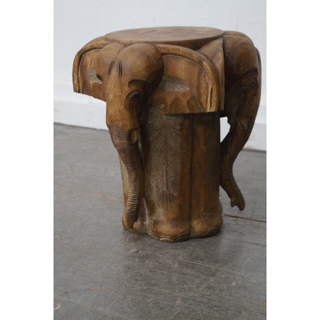Hand Carved Wooden Elephant Stool Chairish