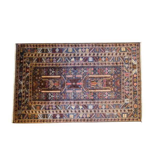 Handmade Afghan Wool Rug 3' 10" x 6' 3" Chairish