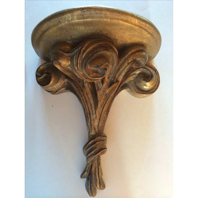 Antique Corbel Gilt Gold Wall Sconce Shelf - Pair | Chairish on Corbel Sconce Shelf id=94463
