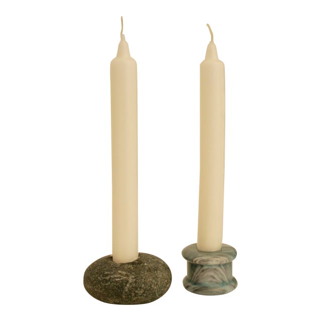 Minimalist Carved Stone Candle Holders Set of 2 Chairish