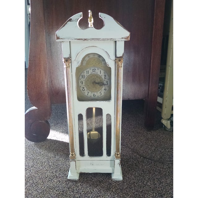 Miniature White Painted Grandfather Clock Chairish