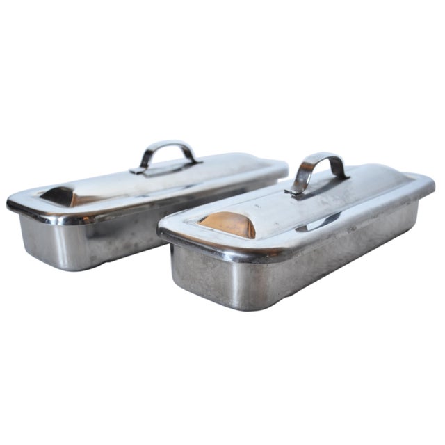 Vintage Stainless Steel Medical Instrument Tray Pair Chairish