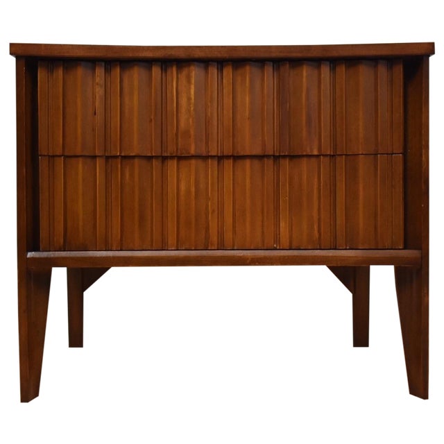 MidCentury Walnut Curved Nightstand Chairish