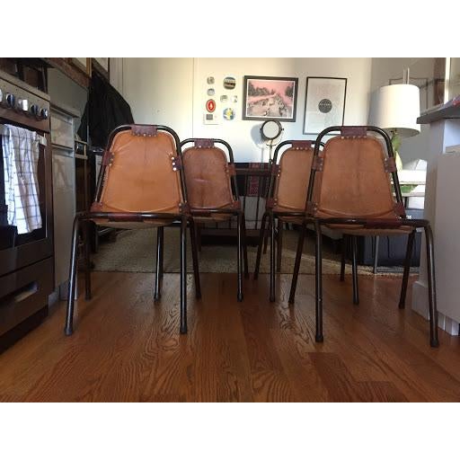 Padded Leather Strap Dining Chairs Set of 4 Chairish