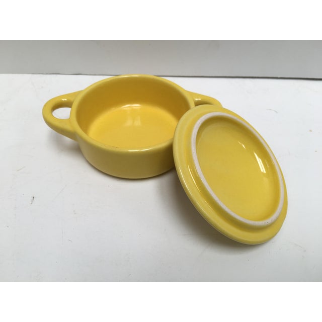Mid Century Yellow Enameled Stoneware Casseroles Set of 6 Chairish