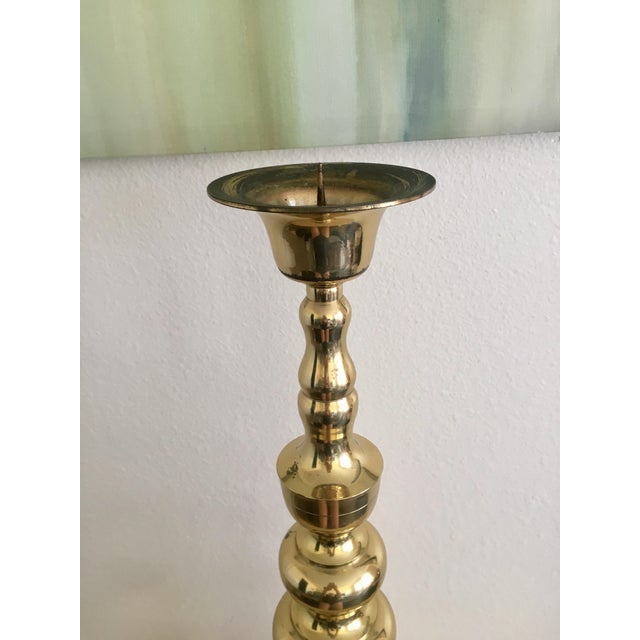 Moroccan Floor Decor Brass Candle Holder 25" Tall Chairish