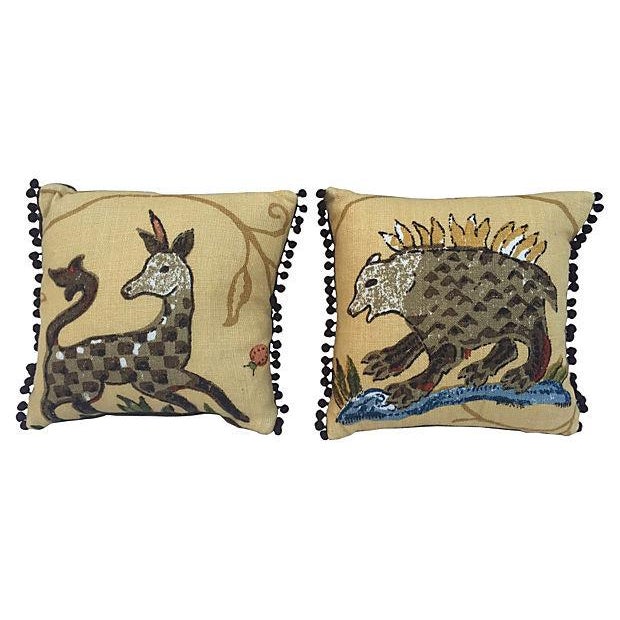 La Menagerie Animal Motif Pillows - A Pair Chairish