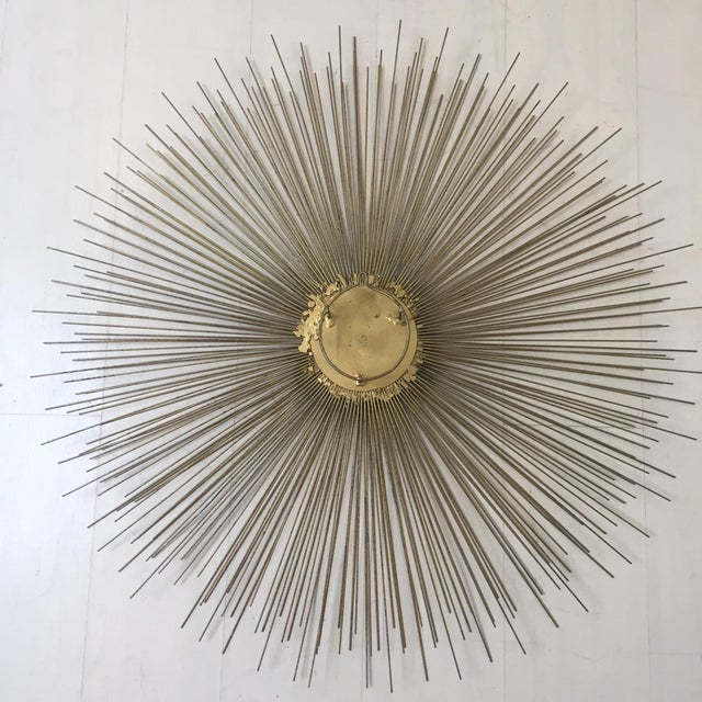 Large Brutalist Metal Starburst Wall Sculpture Chairish