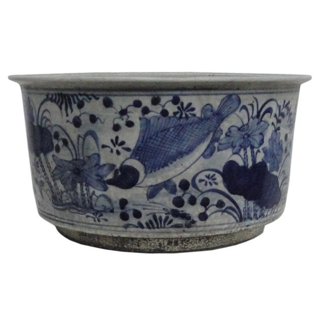 Chinese Porcelain Blue White Flower Pot Planter Chairish