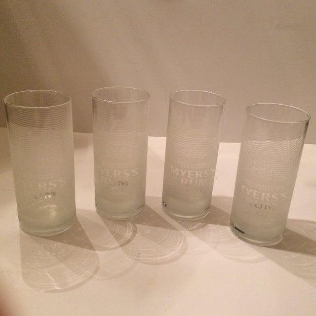 Vintage Frosted Myers Rum Logo Cocktail Glasses Set of 4 Chairish