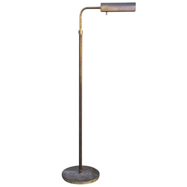 Vintage Brass Library Floor Lamp Chairish
