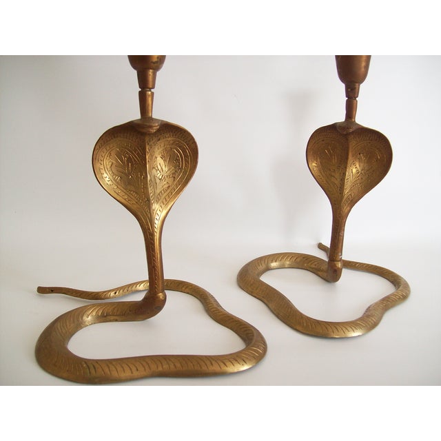 Vintage Brass Cobra Snake Candlesticks A Pair Chairish