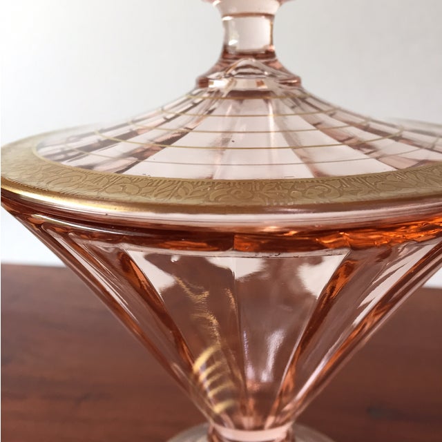 French Pink Depression Glass Vanity Jar With Lid Chairish