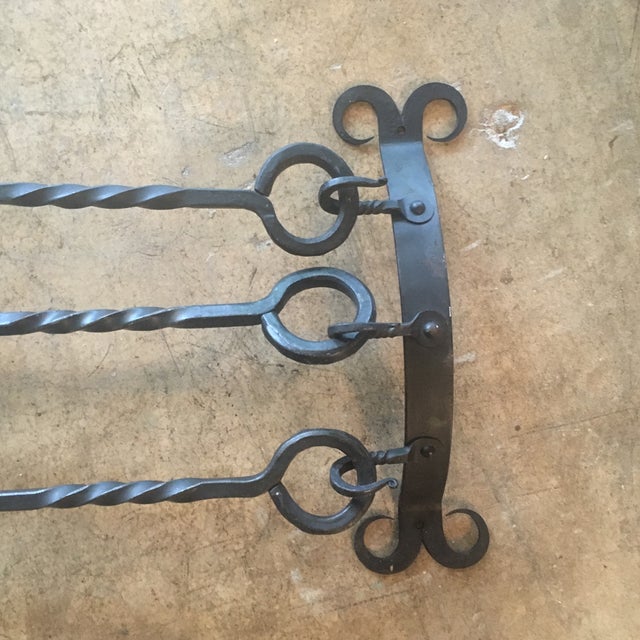 Hand Wrought Iron Hanging Fireplace Tools Set of 3 Chairish