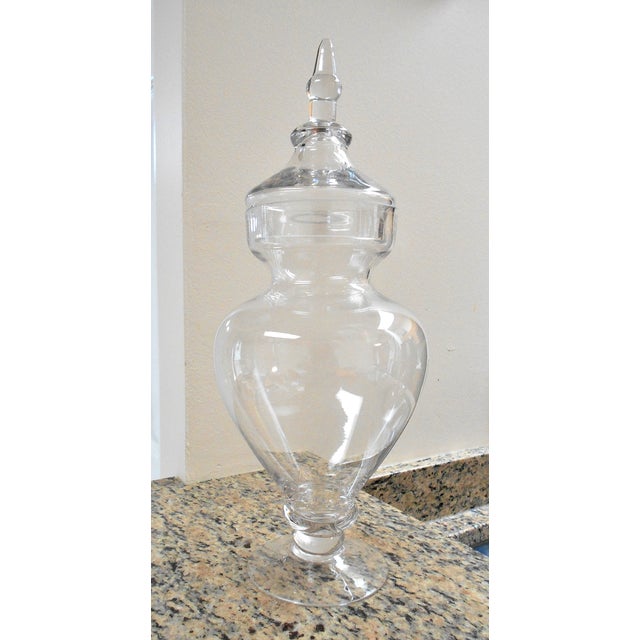 Tall Elegant Glass Apothecary Jar W/ Lid Chairish