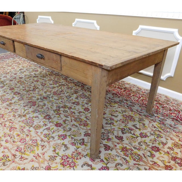 Primitive Rustic Pine Dining Room Table Chairish