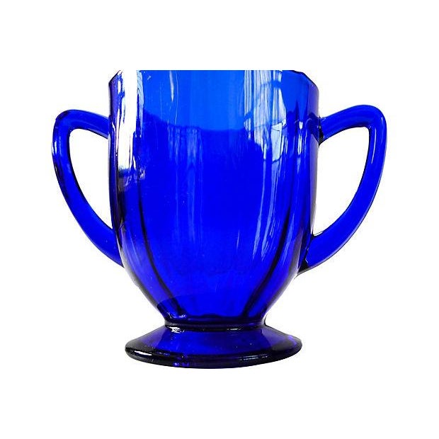 Cobalt Blue Glass Sugar and Creamer Chairish