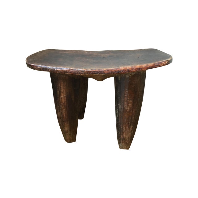 Authentic African Wooden Stool Chairish