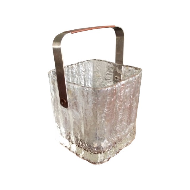 MidCentury Frosted Glass Ice Bucket Chairish