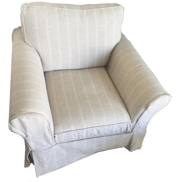 Pottery Barn Roll Arm Swivel Chair Chairish