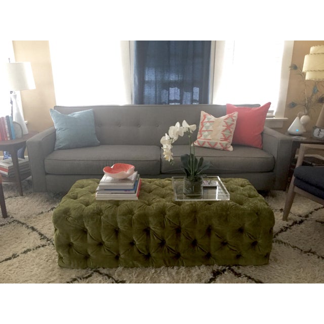 Green Tufted Velvet Ottoman/Coffee Table Chairish