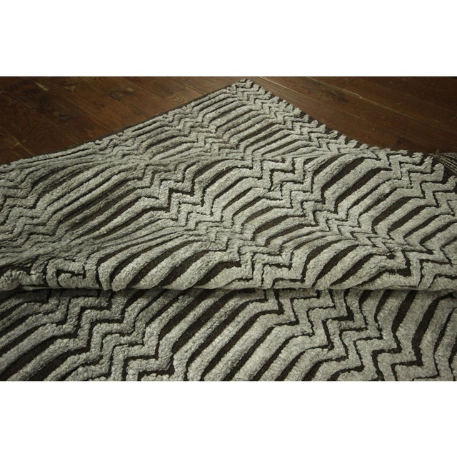 Modern Wool & Silk Area Rug 9'4" x 12'1" Chairish